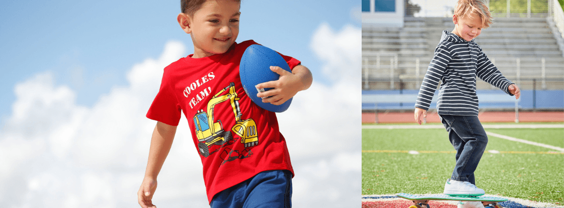 Jongetje met een rugbybal